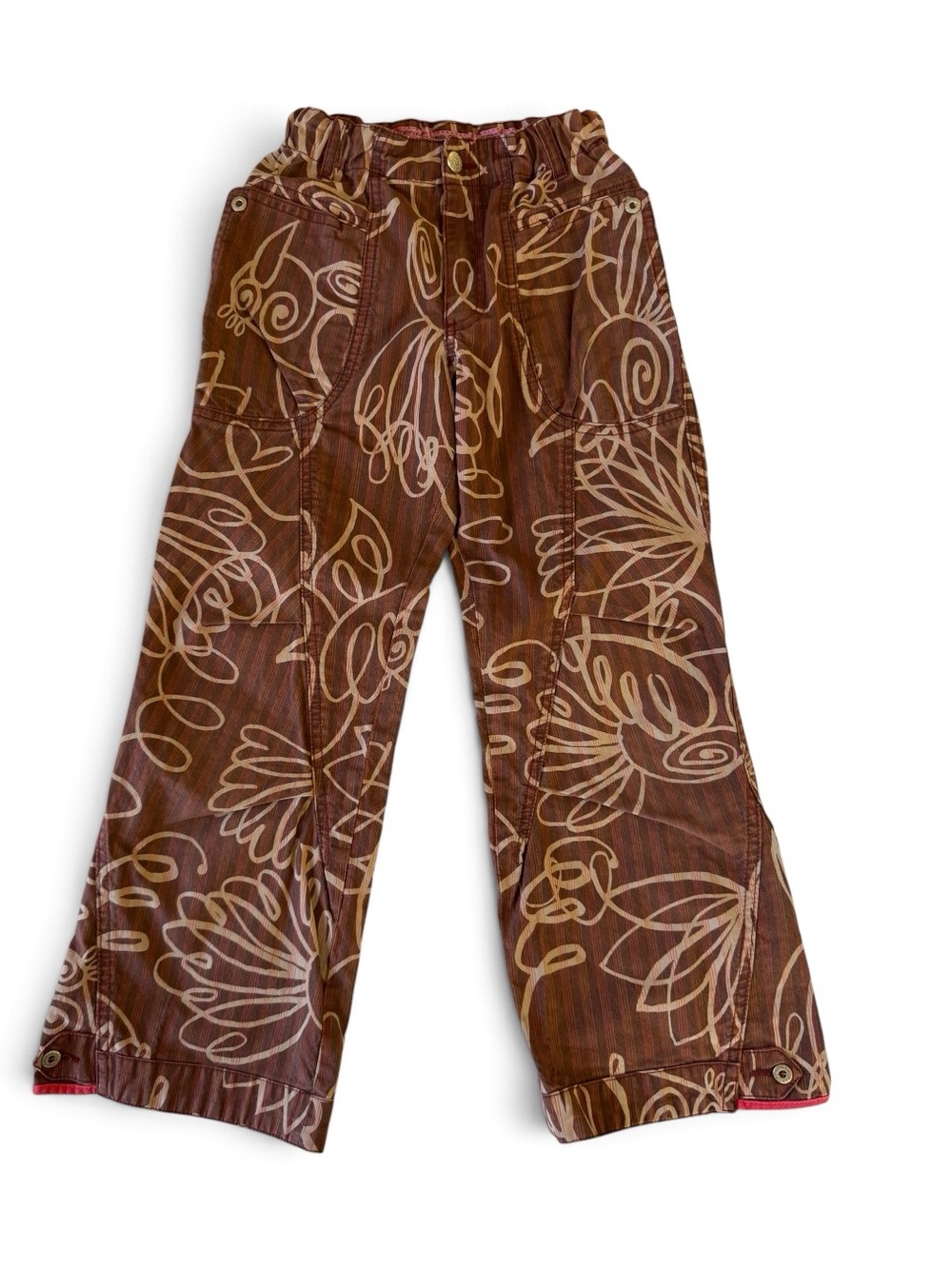 Oilily Girls Brown Pants with Cream Design - Size 10!!